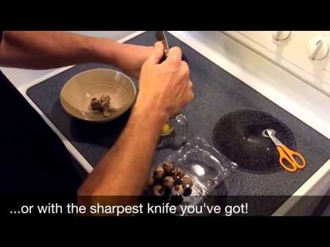 how to open quail eggs