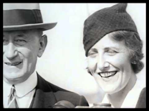 Sarnoff - 1933: (L to R) David Sarnoff, Guglielmo Marconi, and Mrs. Marconi aboard ship as Sarnoff welcomes Marconis to United States, CU Marconi, (sound) Sarnoff spea...