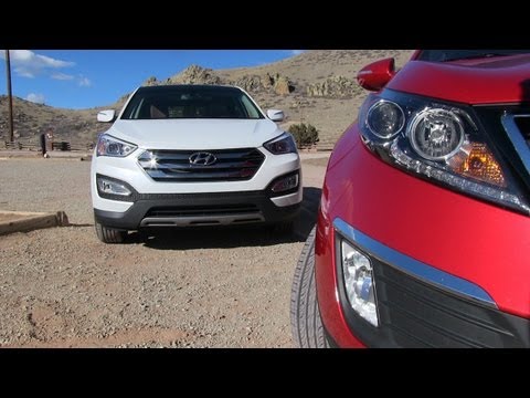 2013 KIA Sportage SX vs Hyundai Santa Fe Sport 0-60 MPH Mashup Review 2013 KIA Sportage SX vs Hyundai Santa Fe Sport 0-60 MPH Mashup Review