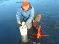 Ice fishing wind tipups: Lake Winnebago ice fishing