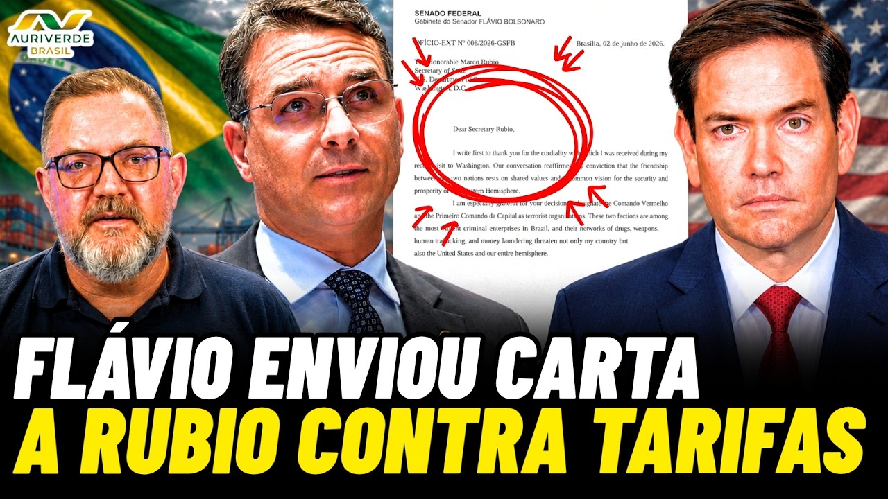 Em carta, Flávio pede a Rubio que poupe Brasil de nova proposta de tarifaço