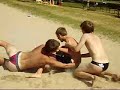 timothy and brandon in girls swimsuit bottoms