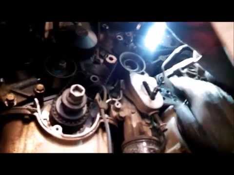 Timing belt replacement water pump  2005 Kia Sedona 3.5L V6 PART 2 Remove Replace