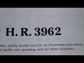H. R. 3962 Healthcare Bill