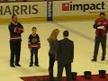 Catherine Warren Playing Bozo's Buckets at the Blackhawk's Game