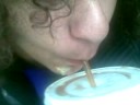 Retarded man attempts to eat KFC