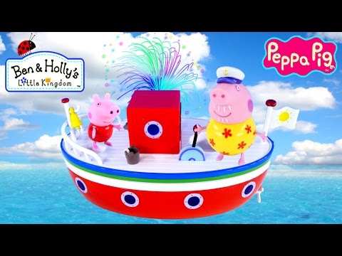 Play Doh Egg Peppa Pig Holiday Boat Grandpa Pig's Surprise Eggs Toy Delivery Episode DCTC