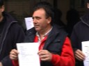 Concentración de trabajadores de Aliaga en Sodemasa Concentración de trabajadores de Aliaga en Sodemasa