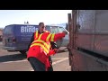 Apple truck tips over