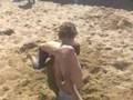 human sand castle
