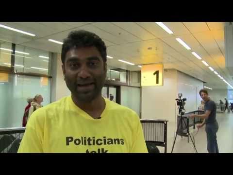 greenpeaceupdate - Kumi Naidoo, International Executive Director of Greenpeace, arrives back in Amsterdam having been arrested in Greenland after boarding Cairn Energy's oil ri...