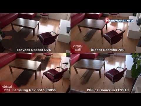 Philips - This video shows the differences in cleaning methods and coverage between de iRobot Roomba 780, Samsung Navibot SR8855, Philips Homerun and Ecovacs Deebot D7...