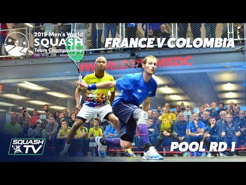 Squash: France v Colombia - WSF Men's World Team Champs 2019 - Pool Rd 1