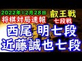 将棋対局速報▲西尾 明七段ー△近藤誠也七段 第８期叡王戦段位別予選七段戦Ａブロック準決勝[矢倉]