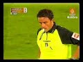 Referee falls down in a soccer game - Rare