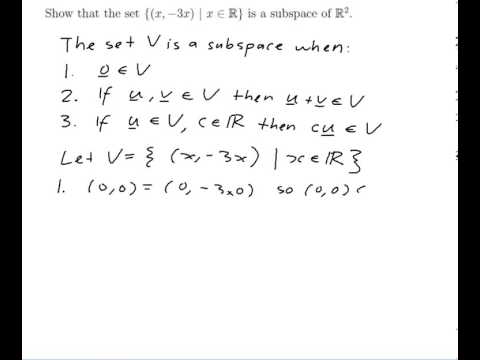 how to prove subspace