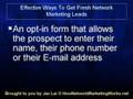 Effective Ways To Get Fresh Network Marketing Leads