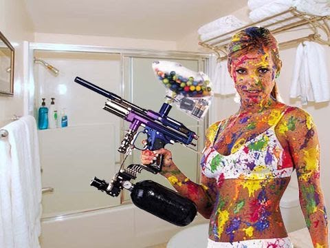 Girlfriend Paintball In Shower