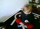 Lucas playing on train table 1-20-08