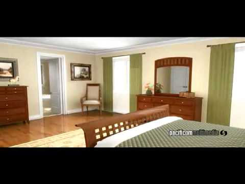 interior 3d animation - 3D architectural animation of a house home interior and exteriorcreated by Pacificom Multimedia. A virtual fly through, fly over in photo-realistic computer 3D.