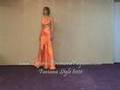 Silky Charmeuse Orange/Gold Prom Dress