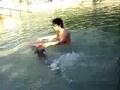 Nono always jumps into the water all of a sudden