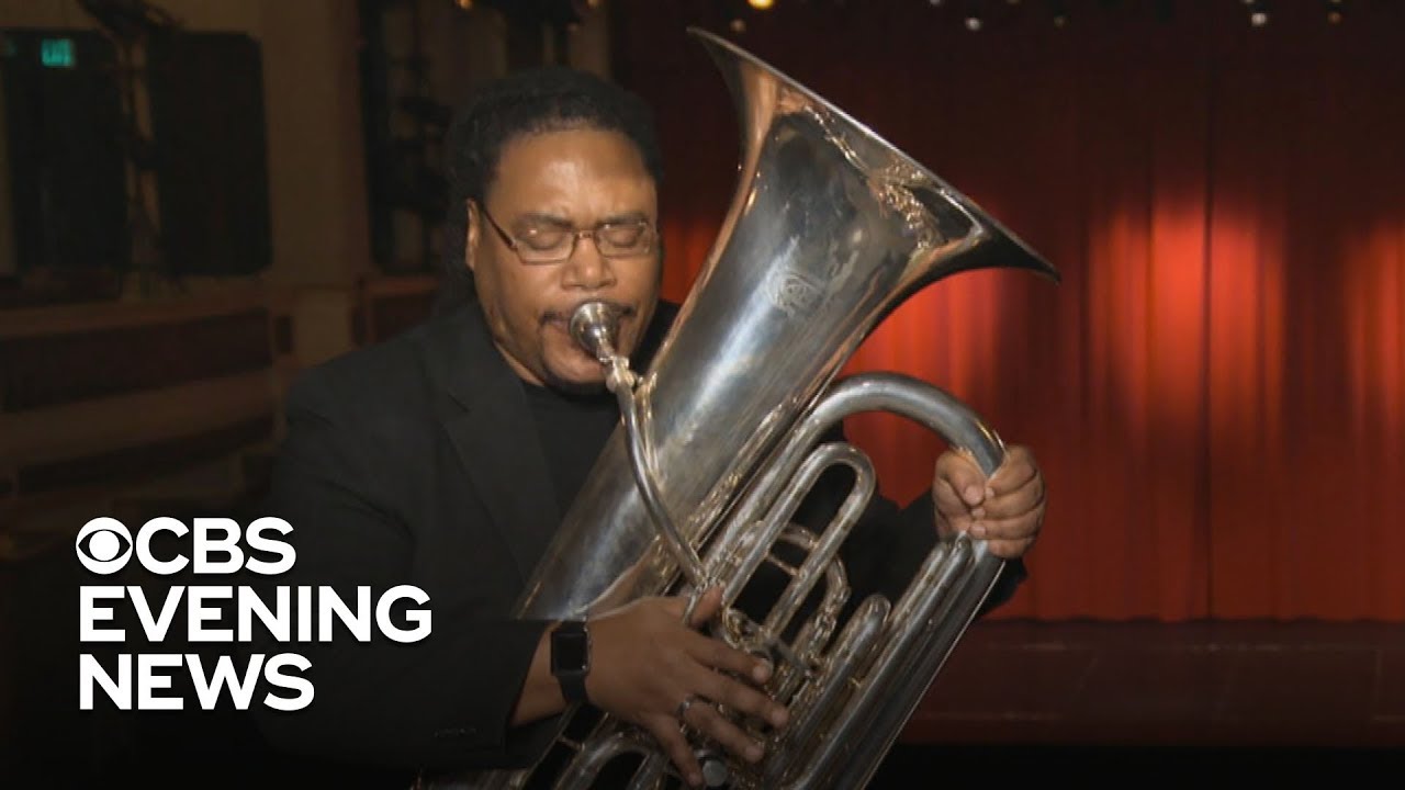 Tuba player finds harmony after overcoming homelessness