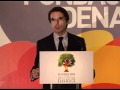 José María Aznar, Santiago Abascal y Ricardo Garrudo en el quinto aniversario de DENAES