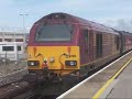 A great trip on 67005+67021 on a T'n'T FGW service to Weymouth. This train was the 08.34 Bristol Temple Meads-Weymouth. Like most Weymouth services, this train called at Oldfield Park! In Weymouth I had the chance to see my first 444, I caught a couple on film along with a 158 and 153 combo for Cardiff. We also pas 158760 on a Portsmouth service and a Valenta HST on a Paddington service. We also get a glimpse of Westbury yard, with the 08 stabled and 66242 ready to leave with an engineers ...