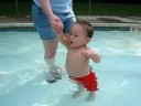 xavier swimming in pool