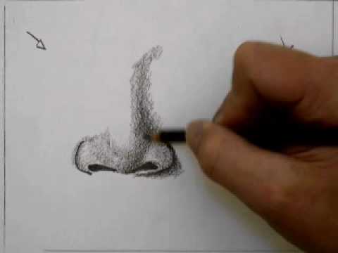 how to draw a 3d nose