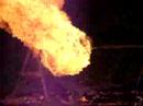 gatlin airosft machine gun shooting flame