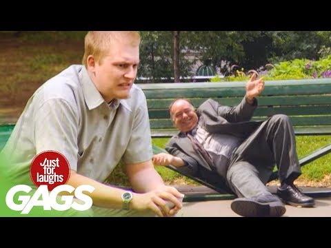 Fat Man Breaks Park Bench!