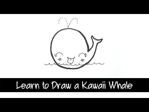 Learn to Draw a Kawaii Whale - quick and easy drawing