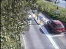 Car eject by roadblock