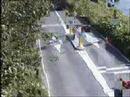 Car eject by roadblock