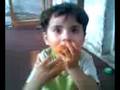 Sibgha enjoying mango