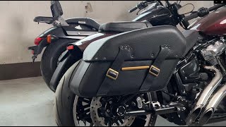 Sacoche Moto Harley Davidson Softail Fat Boy 1990-2024 - Cuir, Étanche, 33L | Sac Arrière Style Rétro