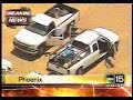 by jacques billeaud, associated press writer 

phoenix - federal investigators hope to determine why two news helicopters covering a police chase on live television collided and crashed to the ground, killing all four people on board. 

both helicopters from local tv stations went down in a grassy park in central phoenix and caught fire friday afternoon. no one on the ground was hurt.

tv viewers did not witness the accident because cameras aboard both aircraft were pointed at the ground, but they saw video from one of the helicopters break up and begin to spin before the station abruptly switched to the studio.

killed on board the ktvk helicopter were pilot scott bowerbank and photographer jim cox, the station reported. on board the knxv aircraft were reporter-pilot craig smith and photographer rick krolak, that station said.

a federal aviation administration investigator was at the crash scene by late friday and national transportation safety board investigators were expected to arrive saturday.

the helicopters were covering the police pursuit of a work truck. just before the collision, the driver had jumped out of the nearly disabled flatbed pickup and carjacked another truck. the man was later taken into custody by a swat team after barricading himself inside a house.

just before the picture broke up, smith said, 