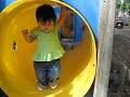 Kate at the playground... still figuring out the fine art of walking.