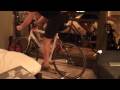 My roommate and I try \"urban indoor biking\". My roommate and I try \"urban indoor biking\".