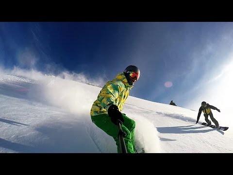 Невероятное видео экстремального катания на сноуборде в Требл-Коун