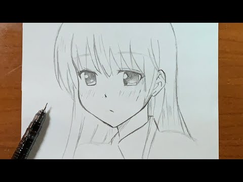 video-linktoworks-Easy drawing | how to draw anime girl easy step-by-step