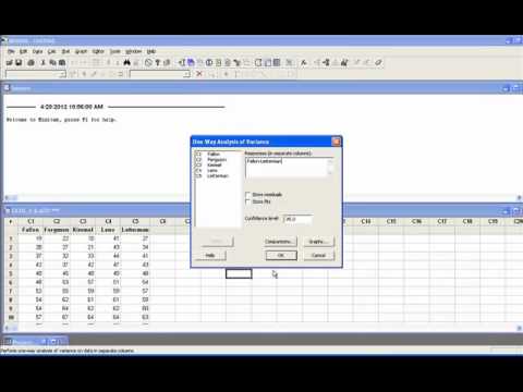 how to do an f test in minitab