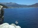 jumbing from a cliff