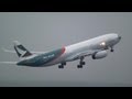 Cathay Pacific Airways Airbus A330-343X 100th aircraft Take off at Nagoya