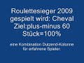 Roulettesieger 2009, Strategie zum Cheval Spiel