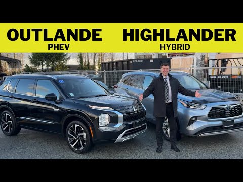 mitsubishi outlander phev 2025 vs toyota highlander hybrid comparison