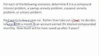 Identifying type of finance problem