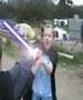 Kids fighting with real lightsabers
